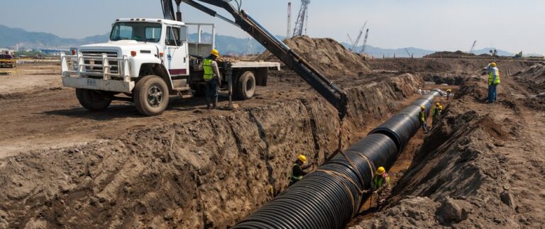 Instalacion de Sanipro Tuberia Corrugada PEAD para Proyecto de Drenaje Sanitario por Grupo Rivend Mexico Tubo de Drenaje Tubo PEAD